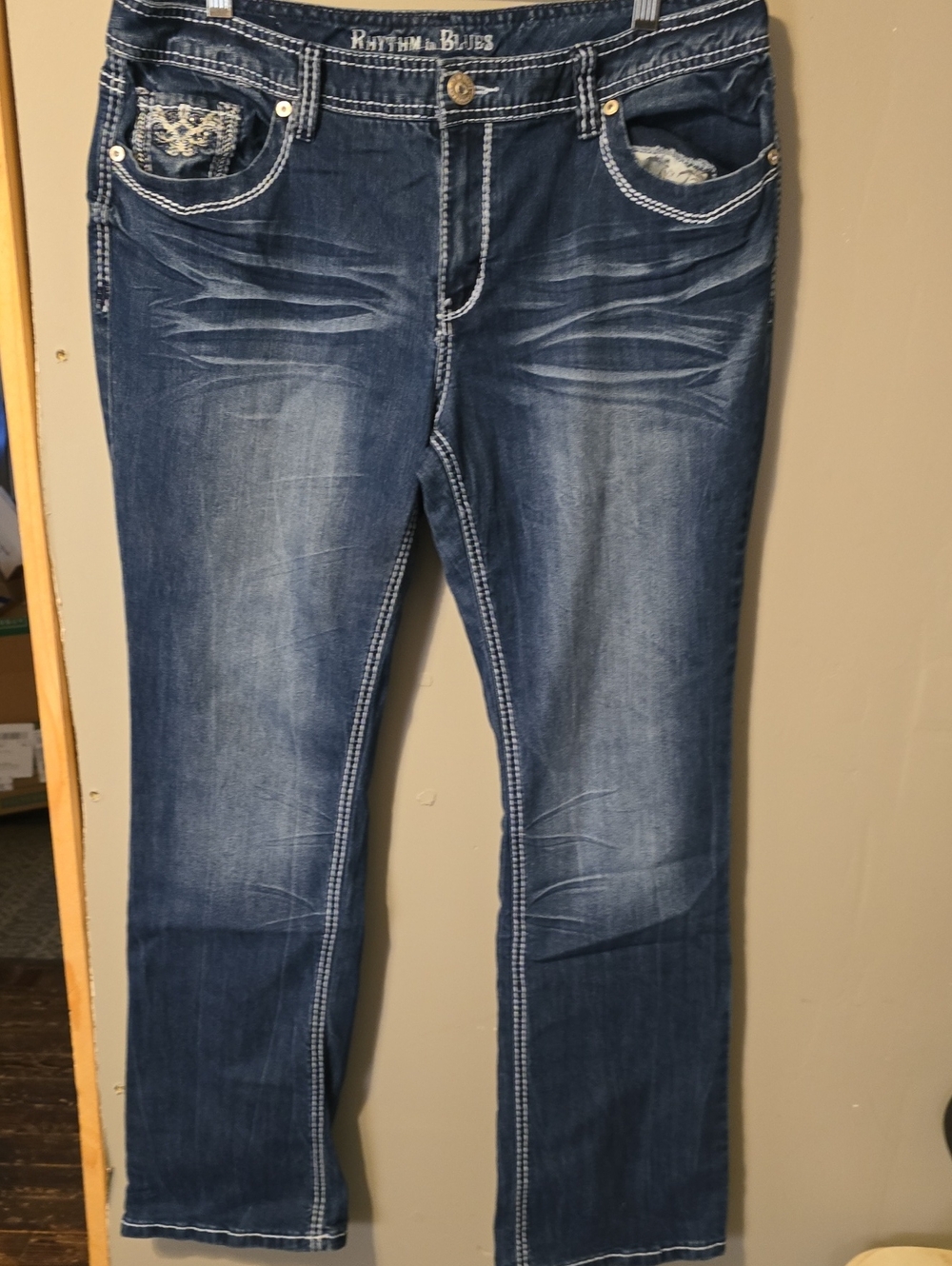 Rhythm & Blues Women’s Dark Blue Bootcut Stretch Jeans